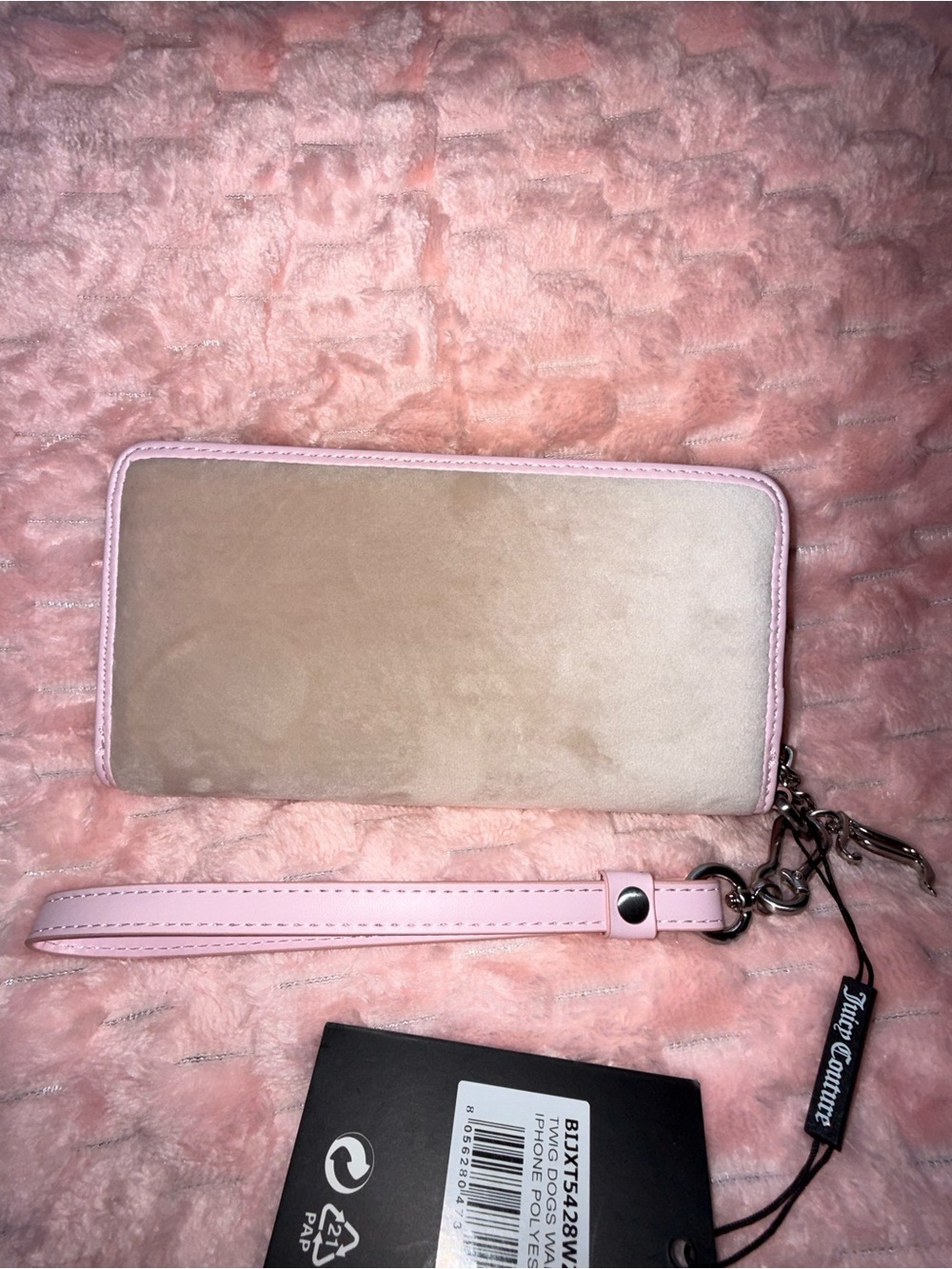 Juicy Couture UK Long Wallet Beige / Pink **Born In Glamorous USA** design! NWT! - Picture 8 of 10